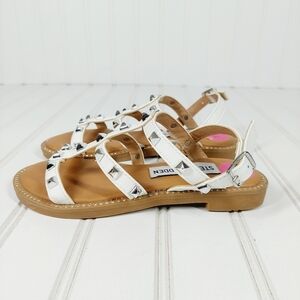 NEW Steve Madden White Strappy Spike Sandals H196